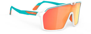 SP724058-003 משקפי שמש רודי פרוגקט דגם SPINSHIELD ספינשילד תכלת/לבן עם עדשות מראה כתומות