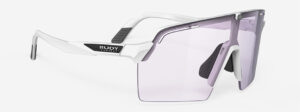 SP987569 משקפי שמש רודי פרוג'קט דגם SPINSHIELD PRO צבע לבן ועדשת אימפקט איקס מתכהה משקוף לסגול מראה